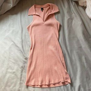 Pink ribbed tennis dress